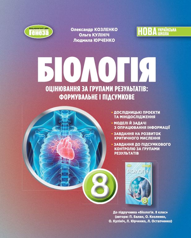 Біологія. 8кл. Зошит для тематичних та підсумкових робіт
